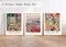 Framed Retro Vintage Wall Art Canvas Decor Set of 3, Matisse Wall Art Prints Poster Mid Century Modern Art, Sage Green Aesthetic Floral Botanical wall art, bedroom living room bathroom 12x16